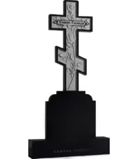 Роза на кресте - резной вертикальный памятник в православной традиции