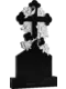 Памятник из чёрного гранита Крест, увитый лилиями