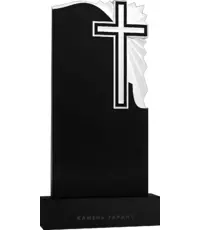 Крест в лучах света - вертикальный резной памятник