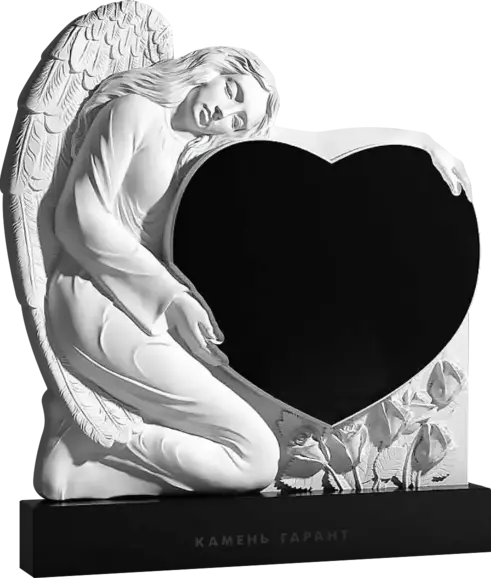 Памятник из чёрного гранита Согревая сердце