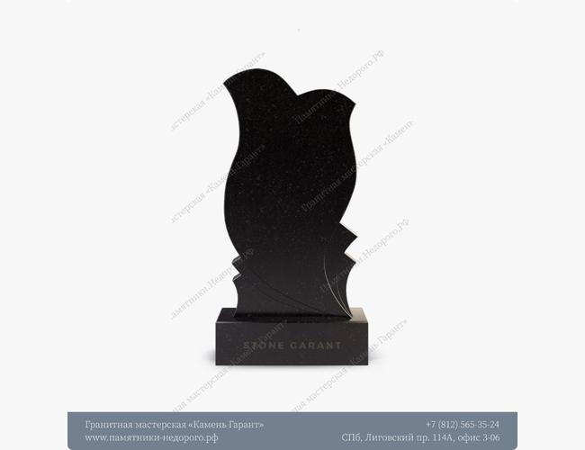 Памятник из чёрного гранита Тюльпан 2 - фото 2